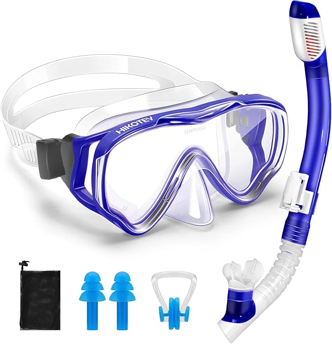 Snorkeling Set for Kids, Full Dry Snorkeling Mask Set for Adults, Anti-Fog Protection, Unisex,HD Panoramic View, Snorkeling Gear for Kids 4-14 Age
