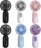 Mini Portable Fan 6 Pack, Cute Handheld Battery Operated Lightweight Small Personal Fans with 3 Speeds and USB Rechargeable Eyelash Fan for Stylish Girl Kids Women Men Office Outdoor Travel Camping