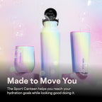 Corkcicle Sport Canteen - Keeps Drinks Cold 25 Hours - Stainless Steel Water Bottle - Triple-Insulated - Spill-Proof - Summer Drinkware Gift - Keeps Drinks Ice Cold - 20 oz - Rainbow Unicorn