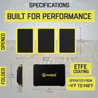 SunJack 25 Watt Foldable IP67 Waterproof ETFE Monocrystalline Solar Panel + 2X 10000mAh Power Banks with USB-A and USB-C for Cell Phones, Tablets and Portable for Backpacking, Camping, Hiking