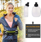 Number-one Running Belt with Water Bottles(2 x 175ML), Hydration Belt Waterproof Waist Pack Bag Fits iPhones Adjustable Sports Waist Pouch for Marathon Running Hiking Cycling