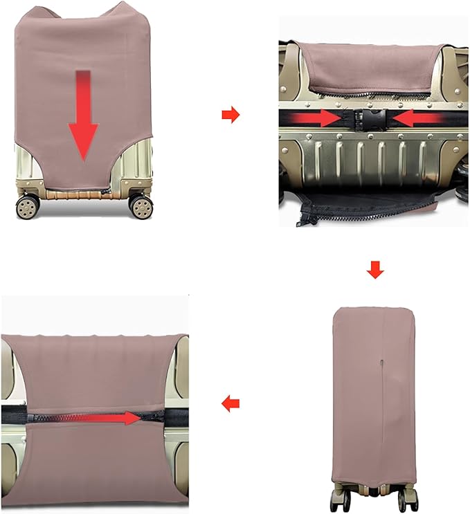 WUJIAONIAO Travel Luggage Cover Baggage Suitcase Cover Protector Skins 18-32 Inch (Khaki, S (for 18-20 inch luggage))