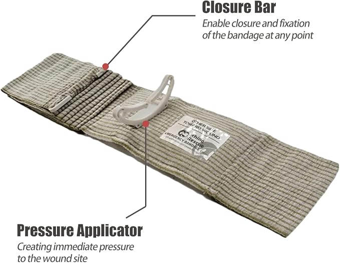 RHINO RESCUE 6" Israeli Style Emergency Bandage, Compression Trauma Wound Dressing, Medical Sterile Vacuum Sealed, Combat Tactical First Aid Kit IFAK Supplies, 2 Count