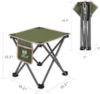 Opliy Camping Stool 2 Pack,Portable Folding Stool for Outdoor Gardening and Beach Hiking Fishing,Foot Stool with Carry Bag (Green)
