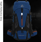 Bseash 60L Hiking Camping Backpack with Rain Cover, Waterproof Large Capacity Outdoor Sport Travel Daypack Climbing Touring (Blue)