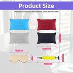 4 Pcs Ultralight Inflatable Portable Pillows, with 1pcs ice-Silk eyeshade and a Small air Pump. Compressible, Comfortable, Ergonomic Pillowfor Neck Lumbar Support and Camp Sleeping, 4 Colors