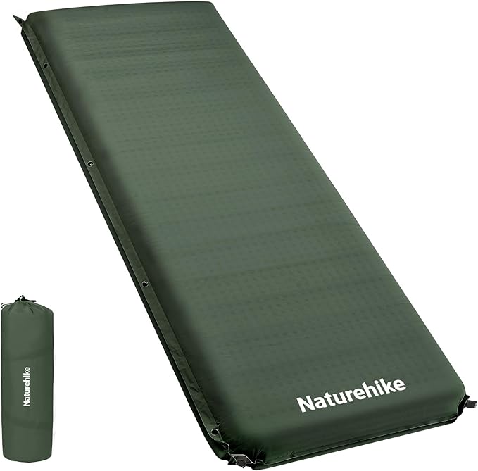 Naturehike Foam Self Inflating Sleeping Pad, 2 inch Thick Sleeping Pad for Camping, Durable Camping Mattress Connectable with Multiple, Lightweight Sleeping Mats for Backpacking, Tent, Hammock, Hiking