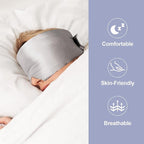 Mulberry Silk Sleep Mask for Women Men, Blackout Eye Mask for Sleeping for Side and Back Sleepers with Adjustable Band, Comfortable Soft Pressureless Eye Cover for Sleeping in Large Size