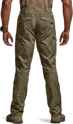 CQR Men's Flex Ripstop Tactical Pants, Water Resistant Stretch Cargo Pants, Lightweight EDC Hiking Work Pants