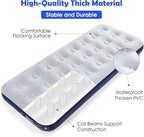 Camping Air Mattress Inflatable Air Bed Flocked Surface Travel Bed Sleeping Pad Air Bed for Outdoor Camping Tent Guest Travelling