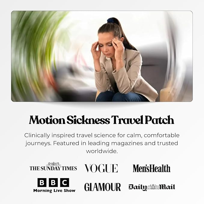 The Patch Collection® – Motion Sickness Relief Patch | Ginger, Peppermint, Safflower, Gingseng (Pack of 10)