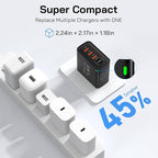 2Pack USB C Fast Charger Block, 60W 5-Port USB C Wall Charger 30W Type C Charging Block, 2USB C+3USB A PPS/PD 3.0 Multiport Charging Cube for iPhone 17 16 15 14 Pro Max,for Galaxy S25 S24 Ultra, i Pad