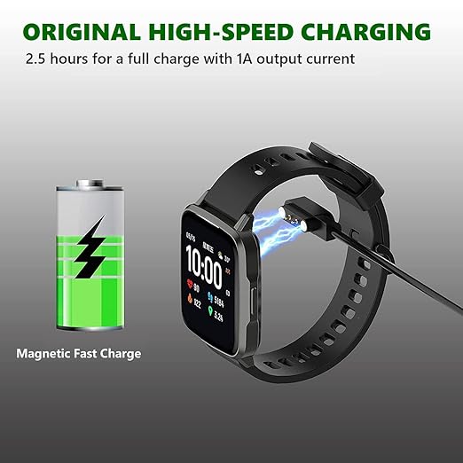 Magnetic Charger Cable for 3Plus Vibe Plus/Vibe +/Vibe Lite/Vibe Pro/Vibe+ Gen 2/Vibe Plus Gen 2 Smart Watch, 3.3FT Replacement High Speed USB Charging Cable Cord for 3Plus Vibe Plus Smartwatch, Black