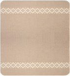 Thick Alpaca Wool Blanket Heavyweight Camping Outdoors Indoors Soft Peruvian Blankets Queen Size Ethnic Design (Beige - Ivory, Queen)