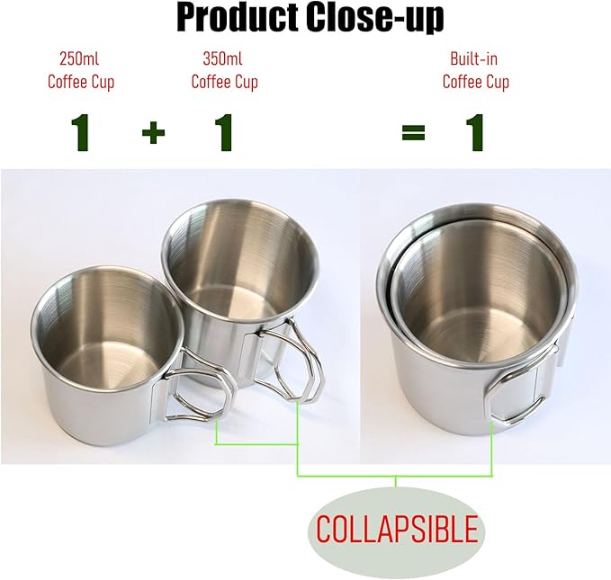 1.5L Stainless Steel Camping Kettle - Portable Durable Open Fire Kettle for Camping, Bushcraft, and Emergency Use - Fast Boiling, Heat Retention, Campfire Safe (1.5L)