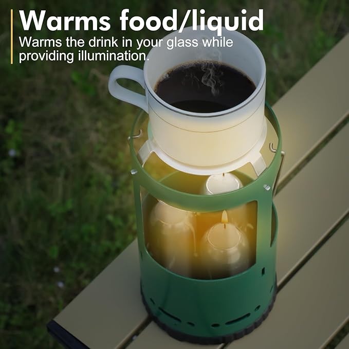 Candle Lantern, Camping Gear for Campers and Emergency Use, Without Candles (Upgrade Green)