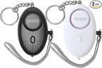 Personal Alarm for Women 140DB Emergency Self-Defense Security Alarm Keychain with LED Light for Women Kids and Elders-2 Pack (Black & White)