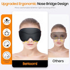 Sleep Mask, Premium Eye Mask for Sleeping, Total Blackout, Super Soft Comfort, Adjustable Fit, Upgraded 3D Ergonomic Designed Sleeping Mask for Home, Office, Travel, Meditation, Yoga, Black