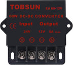 2PACK DC 24V to 12V 5A 60W Converter Step Down Regulator for Car Low Voltage Transformer