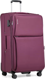 Hanke 28 Inch Luggage Softside Expandable Suitcases with Spinner Wheels, Travel Checked Luggage for Women Men(Purple)