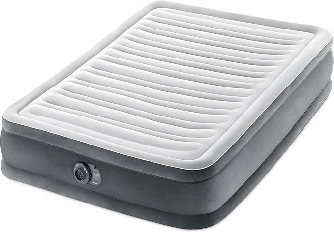 Intex Mid-Rise Air Mattress Bed with Built-in Pump, Dura-Beam Deluxe Comfort Plush, Full - Portable Luxury Travel Airbed for Adults, Camping, Guests