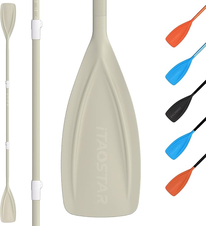 Paddle Board Paddle Detachable, Stand Up Paddle for Adults with Double Locks, Kayak Paddle Adjustable with Glass Fiber Blade, Floating Paddle Board Oar with Lightweight