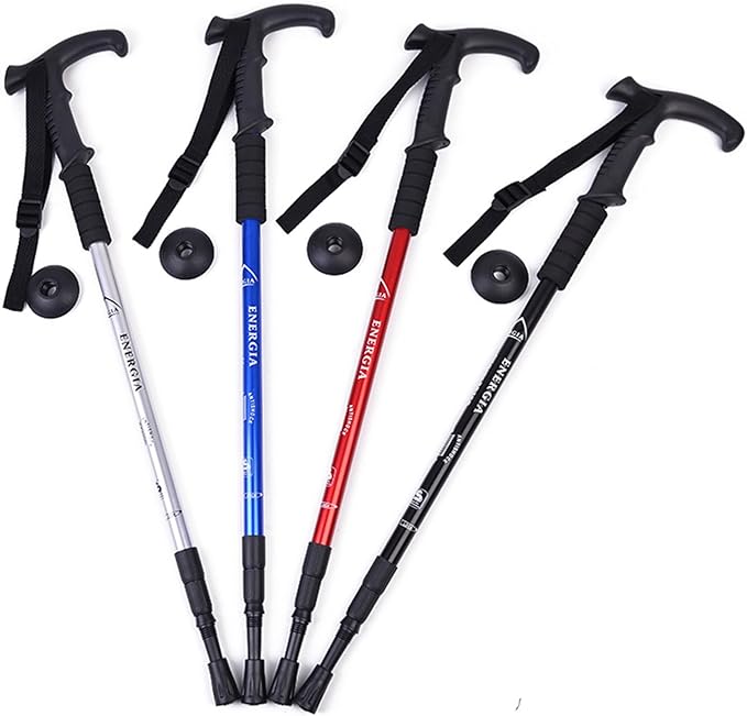 ThreeH Walking Sticks Lightweight Trekking Poles T Anti-Slip Handle Design Adjustable Walking Cane for Travel Hiking Climbing Senior Men Women