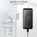 USB C Charger,Fast Charger Samsung with USB Type C Cable 6.6ft for Samsung Galaxy S8/S9/S10/S10 Plus/S10E/S26/S20/S20 Plus/S21/S21 Ultra/S22/S22 Plus/S22 Ultra/S25/Note 8/9/10/20 (2 Pack,Black&White)