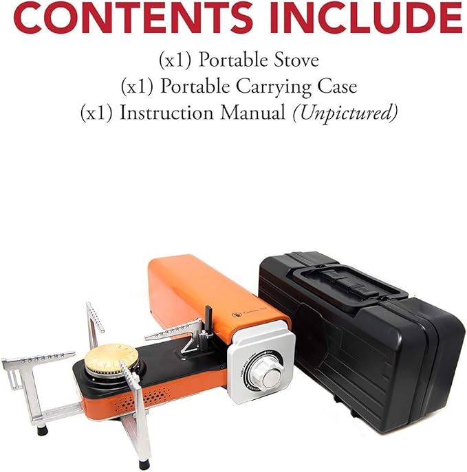 Gas One GS-8300 - Camp Stove Compact Butane Stove with Carrying Case - Foldable Portable Stove