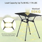 3ft Camping Table Foldable, 4 Adjustable Heights Waterproof Aluminum Roll Up Camping Table with Carrying Bag, Lightweight, for Garden, Picnic, Outdoor, Travel, Backyard, Beach, 35” X 16”, Black
