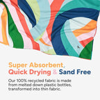 Dock & Bay Beach Towel - Quick Dry, Sand Free - Compact, Lightweight - 100% Recycled - Includes Bag - Fruit Loops - Extra Large (200x90cm, 78x35)