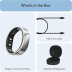 RingConn Gen 2, World’s First Smart Ring with Sleep Apnea Monitoring, No APP Subscription, 12-Day Battery Life, Stress/Heart Rate/Women's Health Tracker, Android & iOS Compatible (Silver, Size 13)