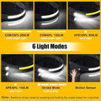 Headlamp Rechargeable 3PCS, 230° Wide Beam Head Lamp LED with Motion Sensor for Adults - Camping Accessories Gear, Waterproof Head Light Flashlight for Hiking, Running, Repairing, Fishing, Cycling