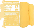 Rainleaf 2 Pack Microfiber Quick Dry Travel Towel, Super Absorbent Ultra Compact Lightweight Camping Towel for Gym, Hiking, Pool, Yoga - Yellow