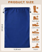 4 Pcs Shoe Bags for Travel, 21.2"x13.3" Large Boot Bags for Cowboy Boots, Washable Velvet Dust Bag with Drawstring for Dress Shoes, Handbags and Clothing, Suitable for Travel and Home Storage