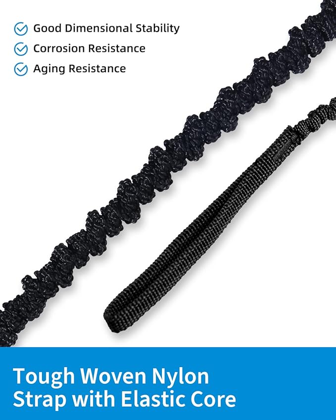 OCEANBROAD Kayak Paddle Leash Stretchable Strap Lanyard Rope for SUP Kayaking Boating Canoeing Fishing Pole Rod 4-7 Feet