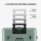 NINETYGO Medium Checked Luggage 25 Inch, Flat Top Opening Check In Luggage with Cup Holder, Expandable, Lightweight PC Hard Shell, TSA Lock, 360° Spinner Wheels (Creamy Matcha Tea)