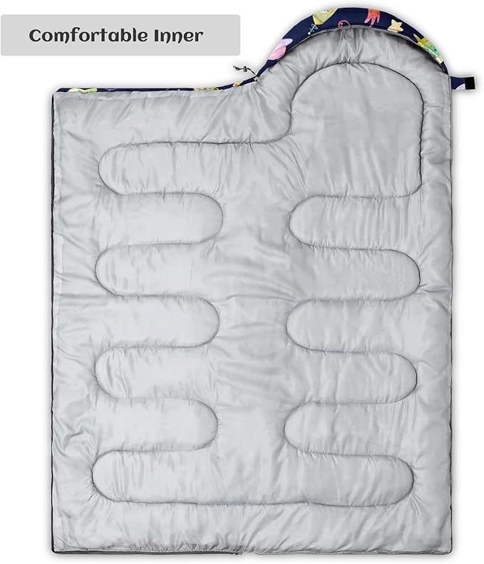 Sleeping Bags for Adults Youth Kids,3D Printing Camping Sleeping Bag for Girls Boys Lightweight Waterproof Cold/Warm Weather Sleeping Bag for 3 Seasons