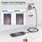 3ft USB C Cable, 3 Pack USB A to USB C Cable for iPhone 16 15, Nylon Braided Type C Charger Cord Fast Charging for Samsung Galaxy S25 S24 S23 S22 Ultra, Pixel 10 9