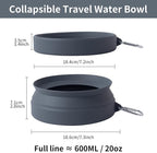 SLSON Spill Proof Dog Water Bowl for Cars,Collapsible No Splash Dog Travel Bowls Integrated Molding Portable Pet Bowl for Road Trip Truck,RV,SUV,Boat Accessories (Dark Grey)