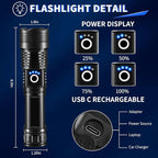 3Pack Rechargeable Flashlights High Lumens, Super Bright Flashlight, 5Modes LED Flashlight Rechargeable, Adjustable Tactical Flashlights High Powered, Flash Lights for Emergency Camping Home