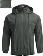 COOFANDY Men's Packable Rain Jacket Lightweight Waterproof Raincoat with Hood Travel Hiking Golf Windbreaker