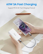 etguuds USB C to USB C Cable 1ft, 2-Pack 60W USBC to USBC Cord, Type C to C Charger Cable Fast Charging for iPhone 17 16 15 Pro Max Plus Air, Samsung Galaxy S25 S24 S23, for MacBook/iPad, Pixel