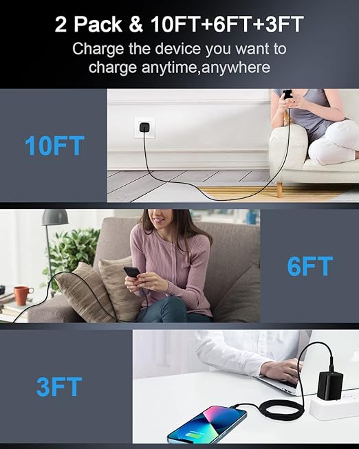 USB Type C Lightning Cable, Super Fast Pd iPhone Charging Cords Apple Certified Original Usbc Lightening Wire Power Chord for iPhone 14 13 Pro Max 12 11 SE 10 X XR XS 8 Plus USB-c Lighting Charger-6ft