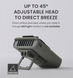 Claymore Clip Fan Khaki – Portable Rechargeable Fan with 5200mAh Battery, 5-Speed Quiet BLDC Motor, Hands-Free Clip Design with Neck Strap, USB-C Charging – Ideal for Camping, Hiking, Outdoor Use