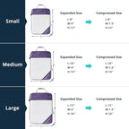 Compression Packing Cubes 6 Set, Compressible Space-Saving Packing Cubes for Travel - Compression Bags, Luggage Organizer, Travel Essentials for Women, Purple