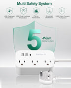 10FT Extension Cord with UK Plug Adapter, US to UK Plug Adapter with 3 Outlets 3 USB Charging Ports (USB-C), Type G Travel Adapter for USA to Scotland British London England Irish Dubai