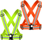 Reflective Running Vest 2-10 Pack, High Visibility Reflective Gear Night Cycling Safety Vest Strap for Men Women Kids
