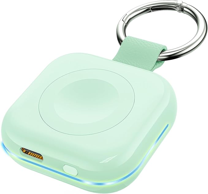 HUOTO for Portable Apple Watch Charger, Mini Purse Keychain 1200mAh iWatch Charger Power Bank Wireless Battery Pack Travel Smart Watch Chargers for Apple Watch Series 11 10 9 8 7 6 5 4 3 2 SE Ultra 2