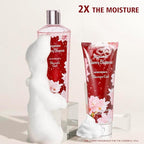 Japanese Cherry Blossom Bath and Body Set Shower Gel and Body Cream - Nourishing and Moisturizing Daily Skincare - 8 fl.oz / 236mL Each, Birthday Anniversary Wedding Gifts for Her and Him